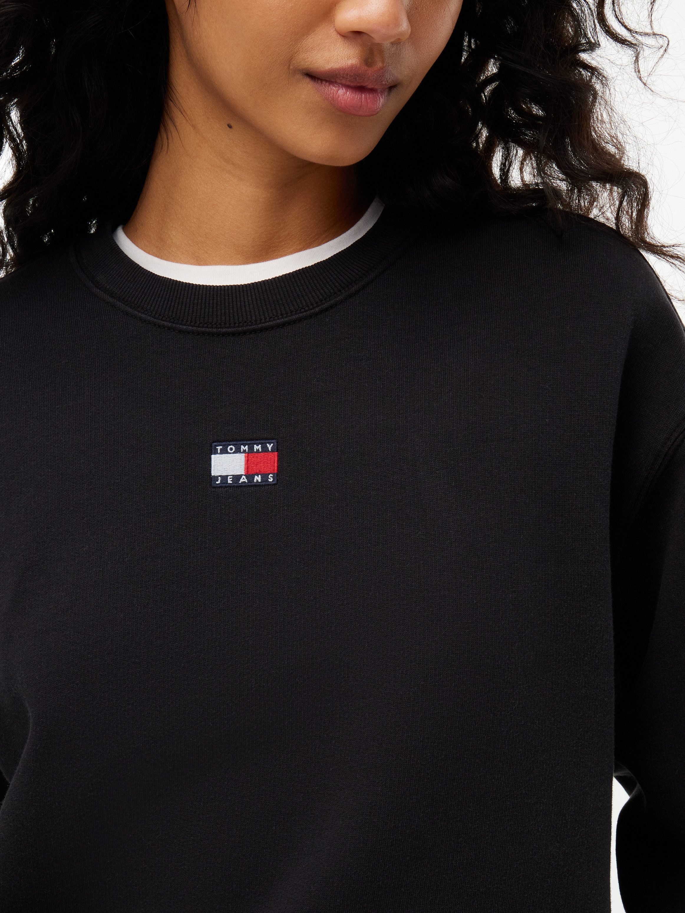 Tommy Jeans Sweatshirt TJW BADGE CREW EXT Baumwollmischung