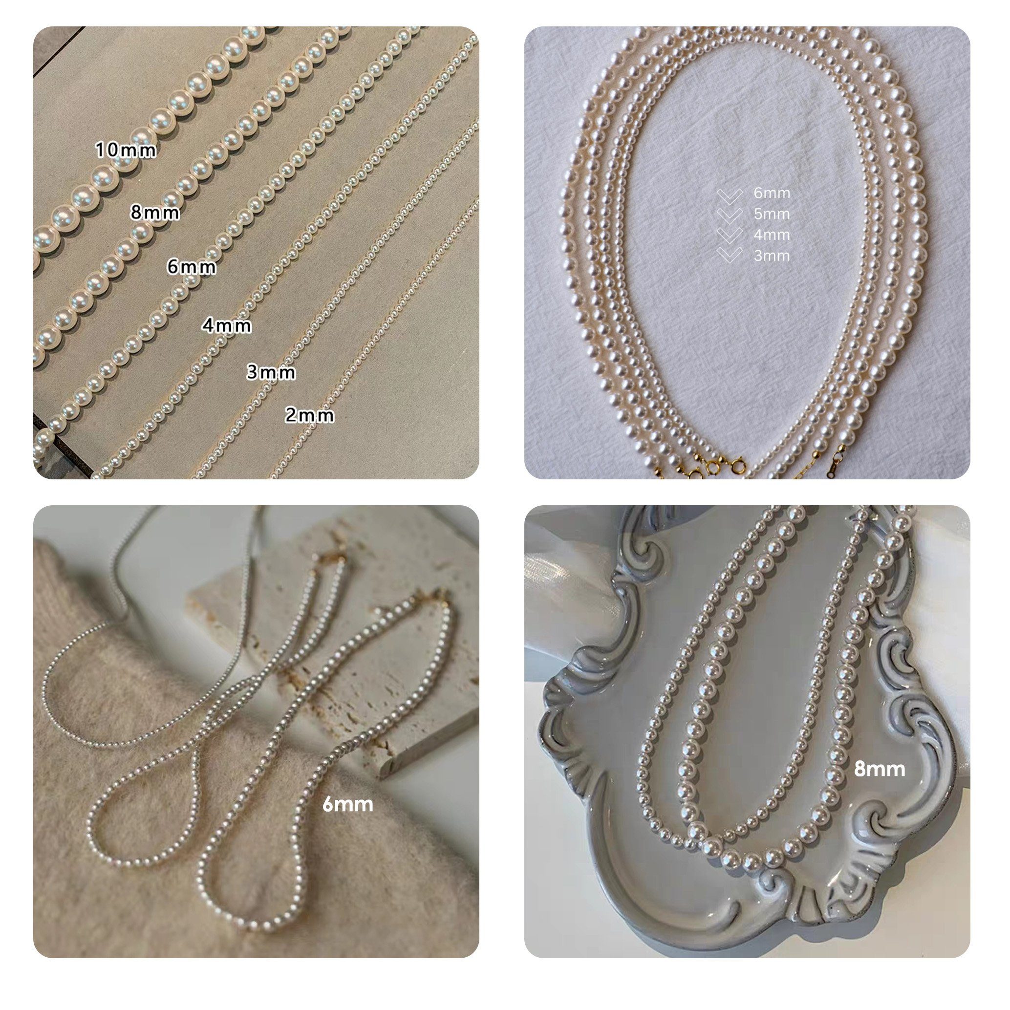GOLDEN Perlenkette Kristall Pearls + Perlen 5cm 45cm Halskette Crystal Swarovski Runde 5810 Perlen Halskette