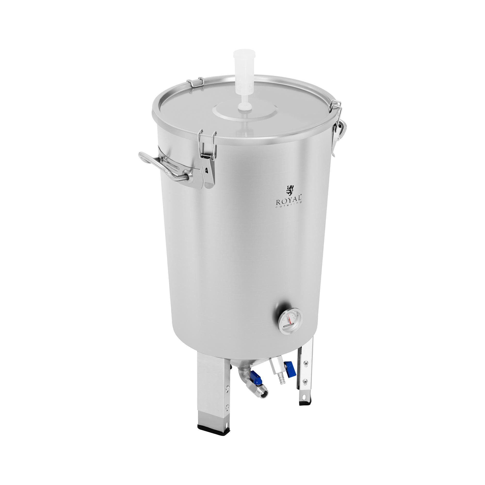 Royal Catering Bierzapfanlage Maischekessel 30 l Fermentierkessel Gärkessel Fermenter Edelstahl, verschiedene Größen