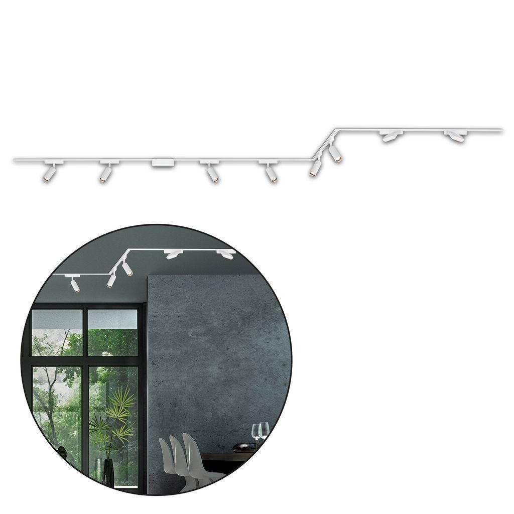 Briloner Leuchten LED Deckenleuchte 8038086, LED fest integriert, 2700K - Extra-Warmweiß, Schienensystem Luxtrail 4 m Weiß 5W, 6W Decke Wohnzimmer Büro Küche