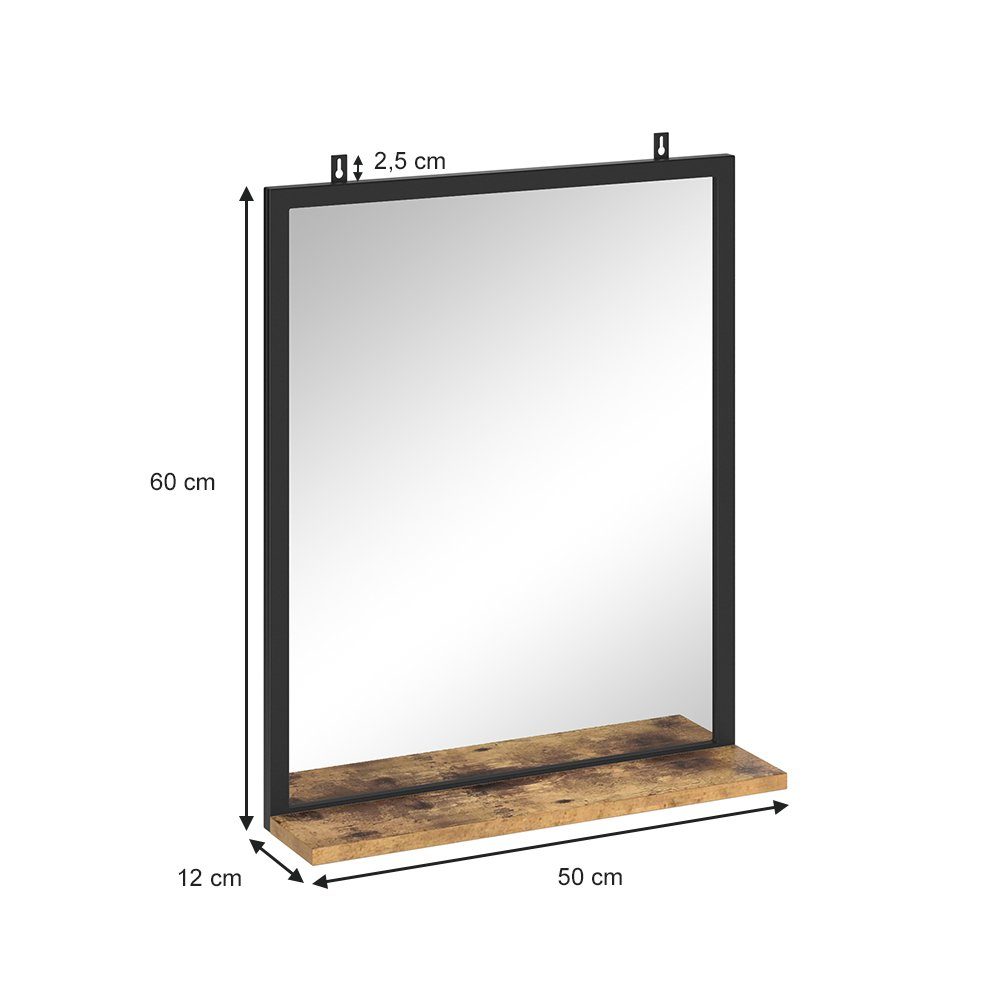 Vicco Badspiegel »Fyrk Vintage Badezimmerspiegel mit Ablage Wandspiegel