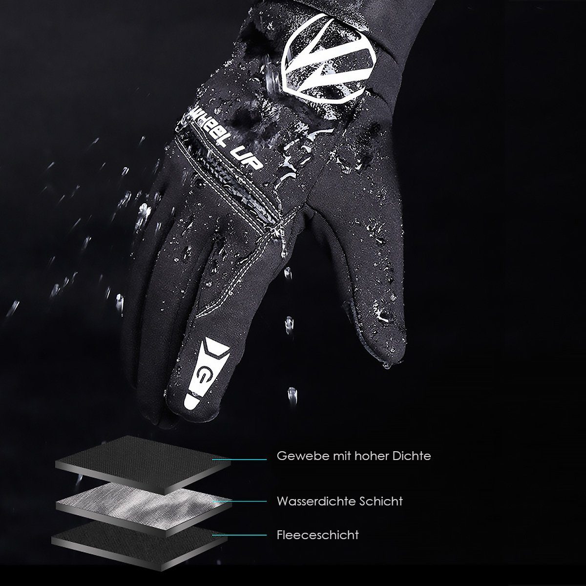 Laufhandschuhe, warme, Sporthandschuhe vielseitige Fahrradhandschuhe mit MidGard Touchscreen