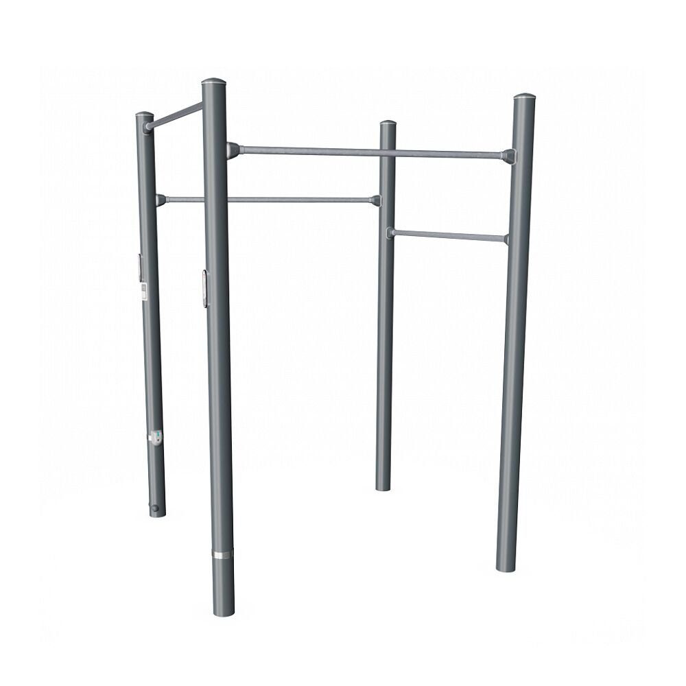 Kompan Kraftstation Outdoor-Fitness-Station Klimmzug, Inkl. Infoschild mit Übungen und QR-Code mit App-Link