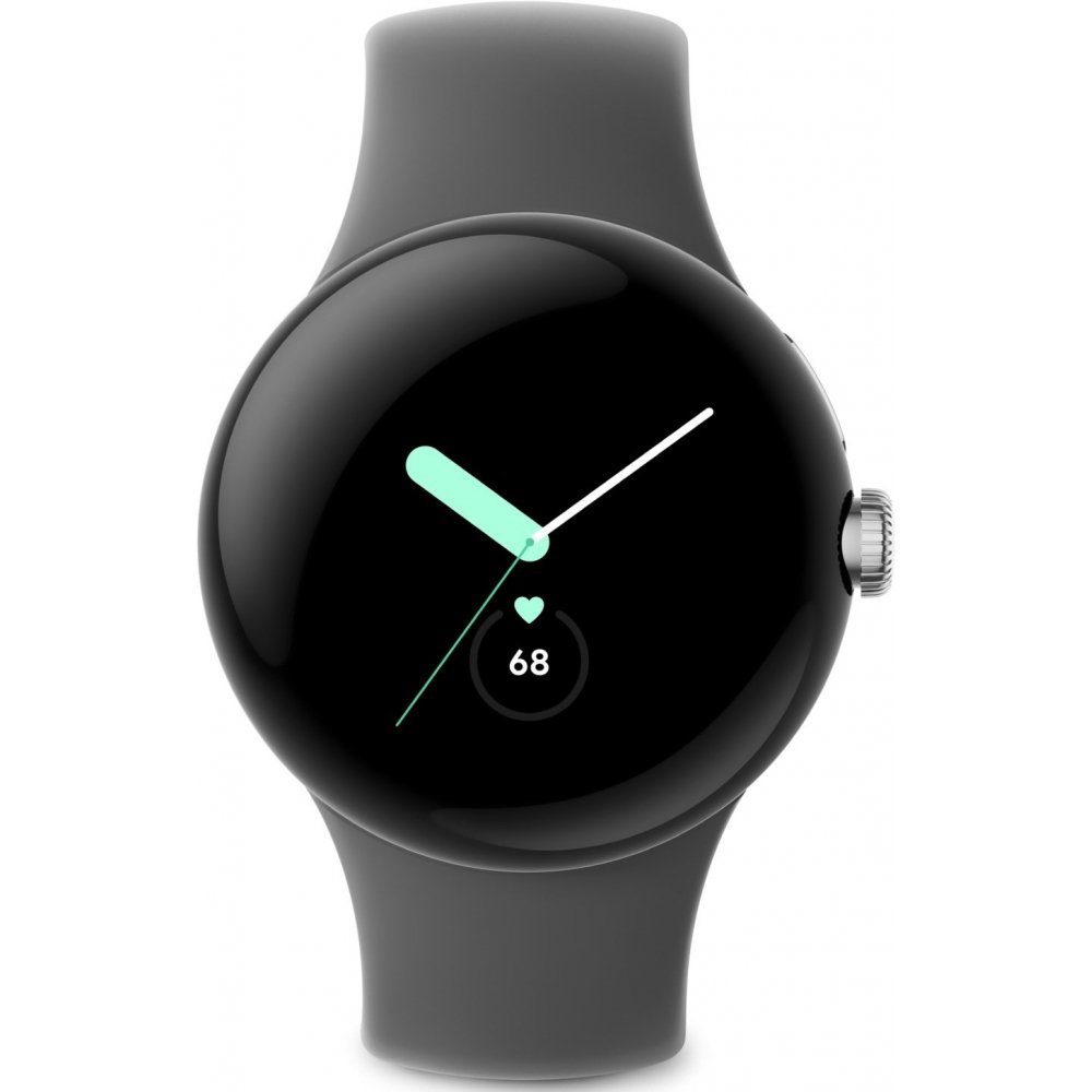 Google Pixel Watch WiFi - Smartwatch - polished silver/charcoal Smartwatch