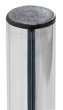 HAKU Sitzhocker Stapelhocker PIK, B 36 cm, T 36 cm, H 47 cm (1 St), Metallgestell Chrom, Kunstleder Weiß, stapelbar