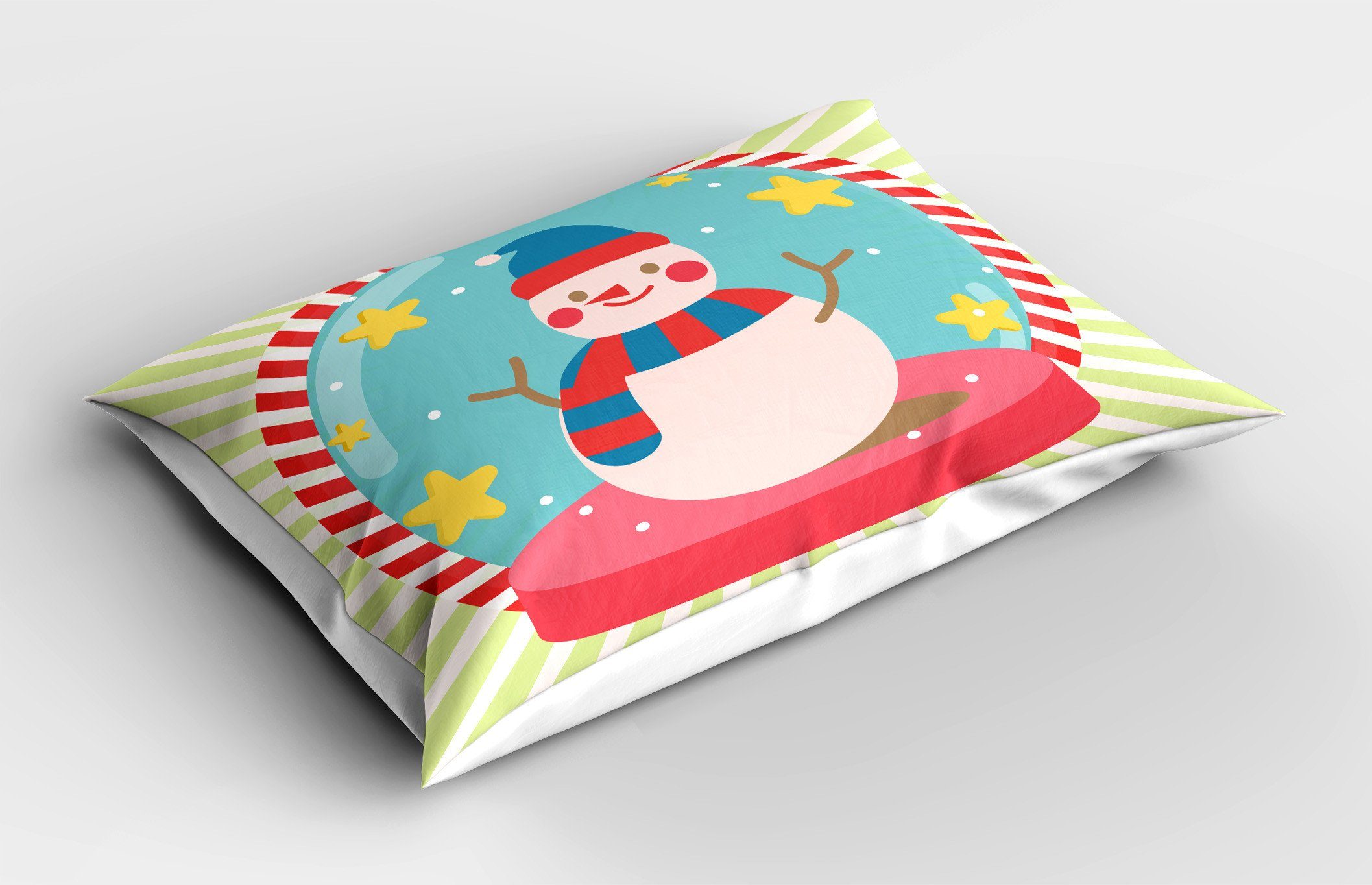 Kissenbezüge Dekorativer Standard King Size Stück), Frohes Abakuhaus Jahr-Schneemann (1 Gedruckter Weihnachten Neues Kissenbezug