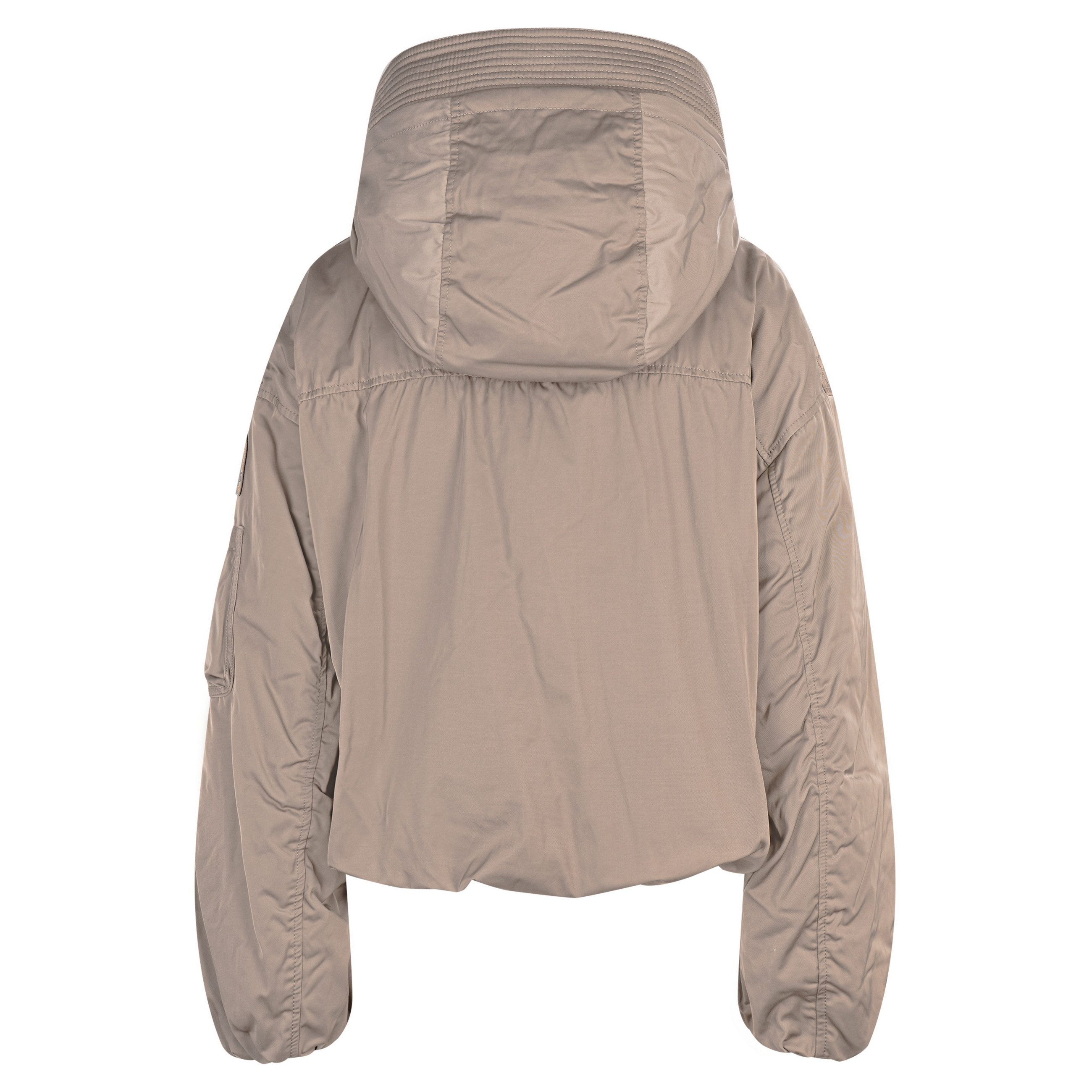 Parajumpers Bomberjacke PJS NAADZ - WOMAN Damen Daunen Bomber Jacke Atmosphere Beige mit Kaputze und Stehkragen