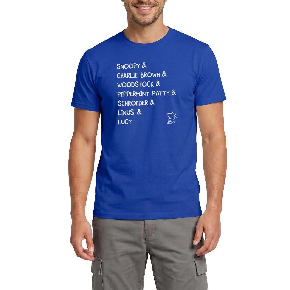 Spreadshirt T-Shirt Peanuts Snoopy & Charlie Brown & Woodstock Charaktere Männer T-Shirt (1-tlg)