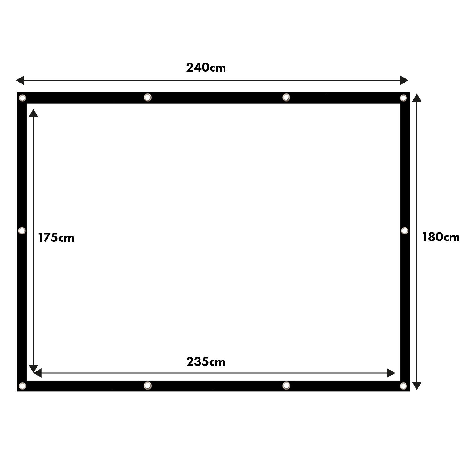 Maclean MC-169 Tragbare Projektionswand 120'' 4:3 240x180cm Rahmenleinwand (25mm Rand Spannhaken)