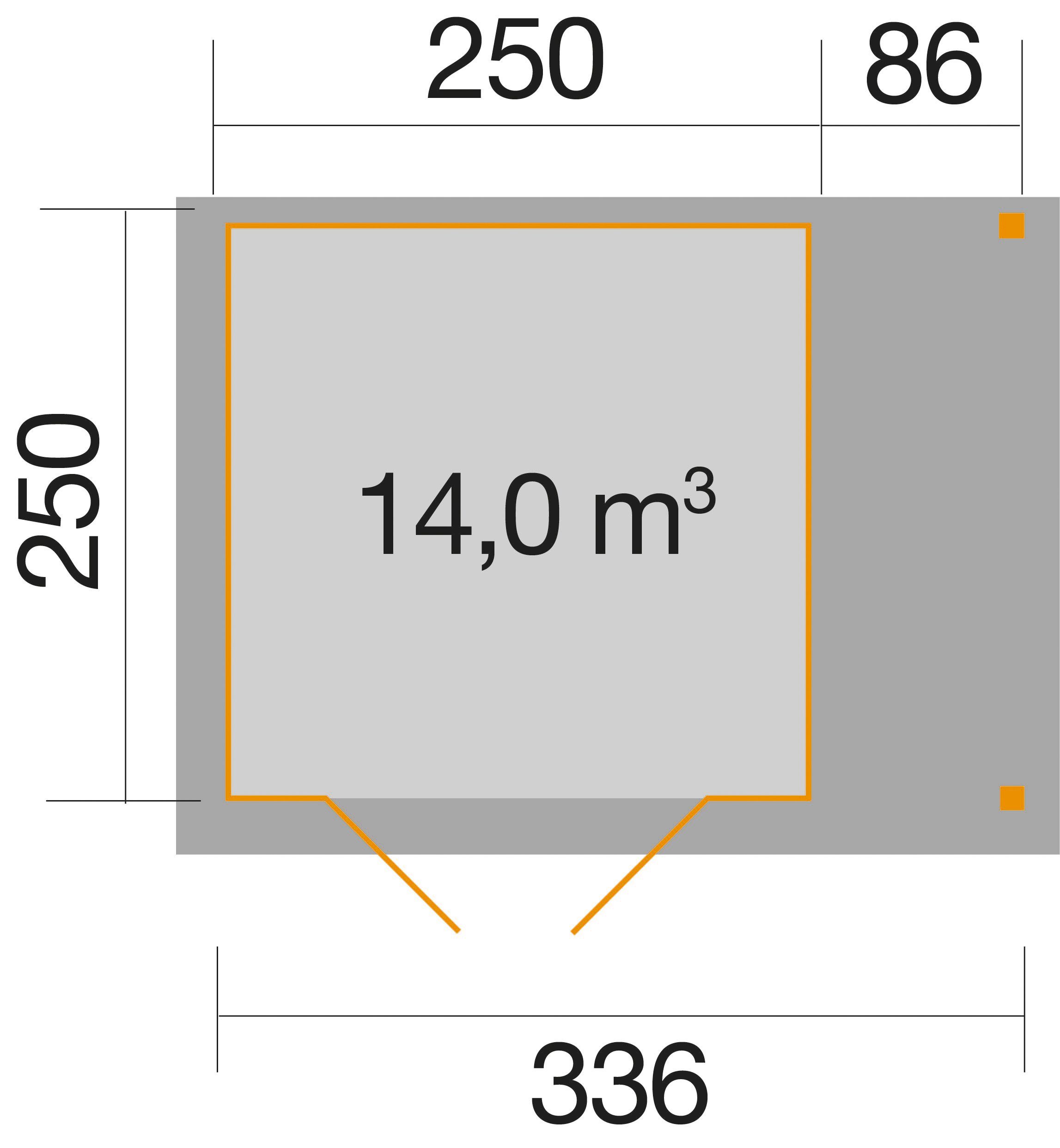 weka BxT: Gartenhaus 366x280 Jens cm, (Set) Gr.2,