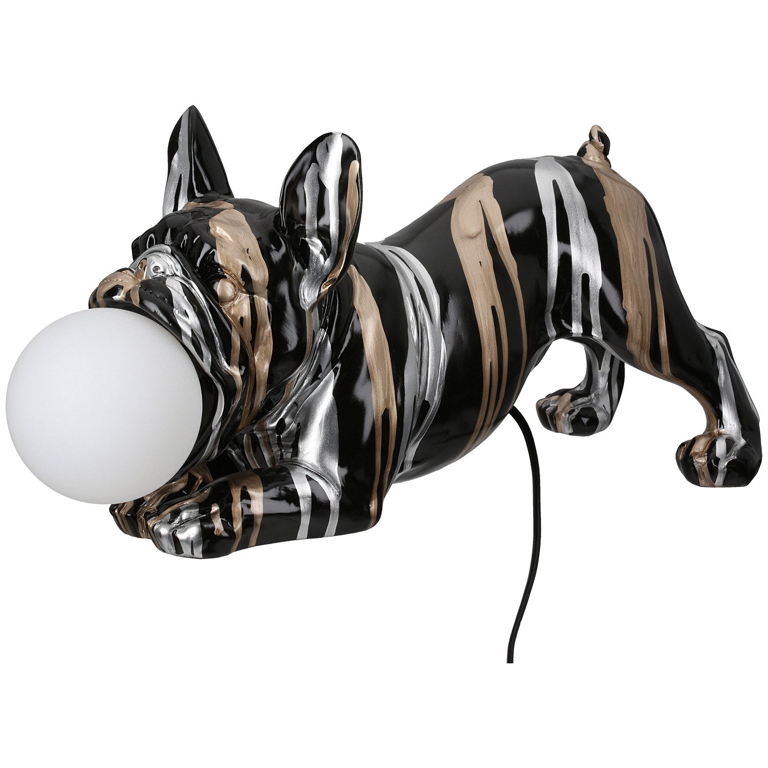 GILDE Tischleuchte DRIP Tischleuchte - schwarz - Kunstharz - Höhe 22cm x Breite 48cm, Tischlampe - Schreibtischlampe - Nachttischlampe