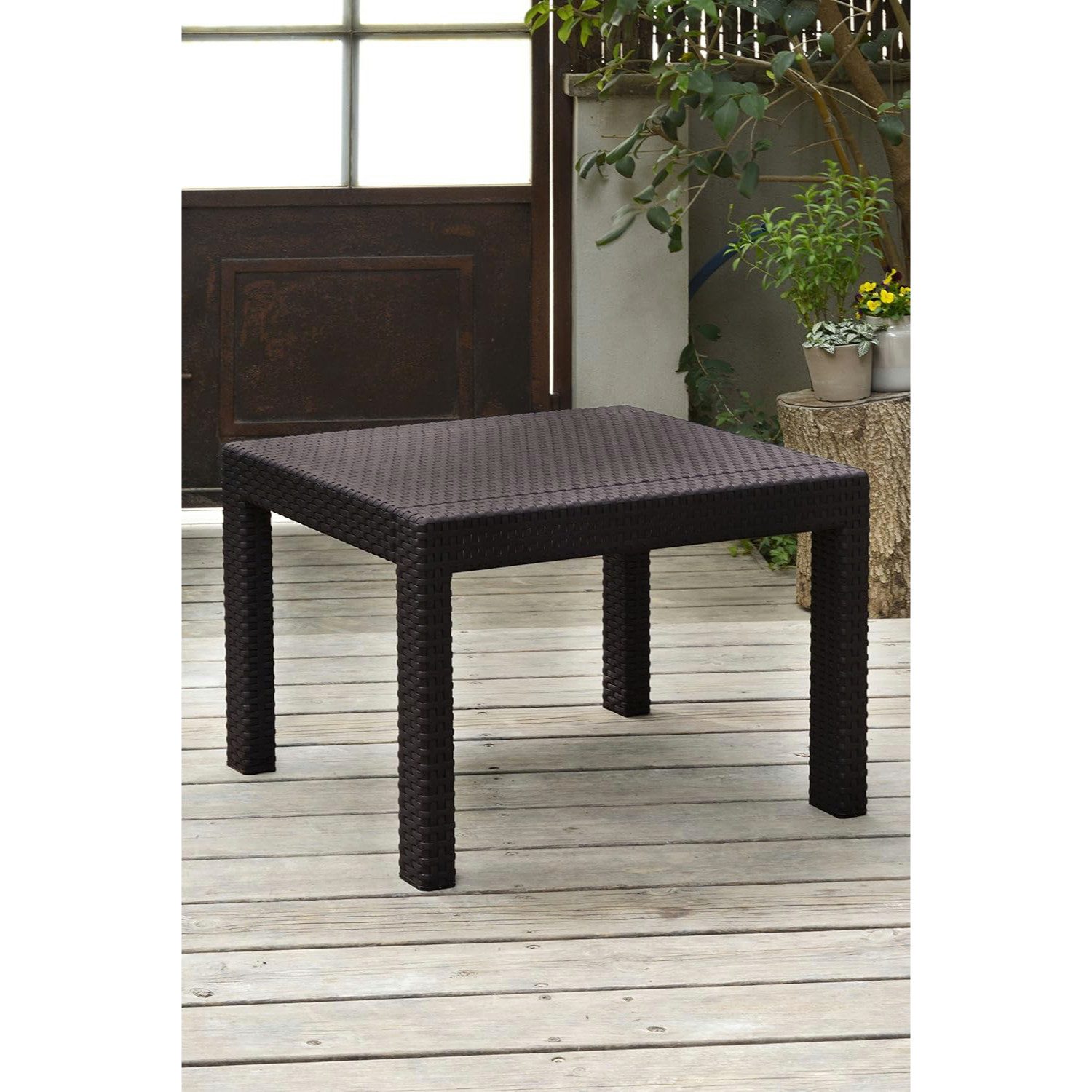 Allibert Gartentisch "Victoria", 59 x 59 x 43 cm (B x T x H), aus Polyrattan