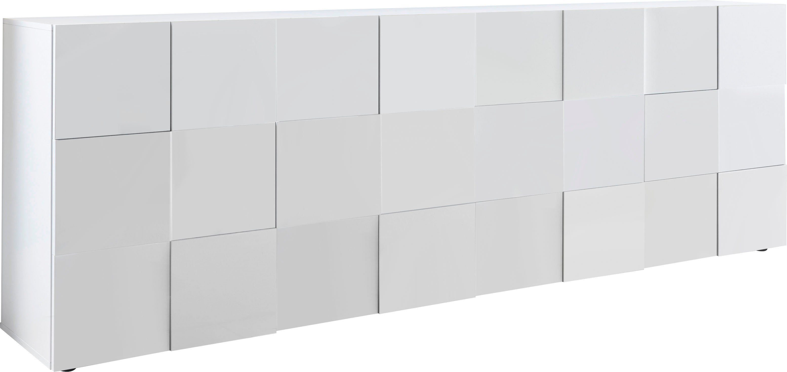 Home affaire Sideboard Dama Breite 241, Kommode 4 Türen, Anrichte, Front in 3D-Optik, viel Stauraum, verschiedene Farben