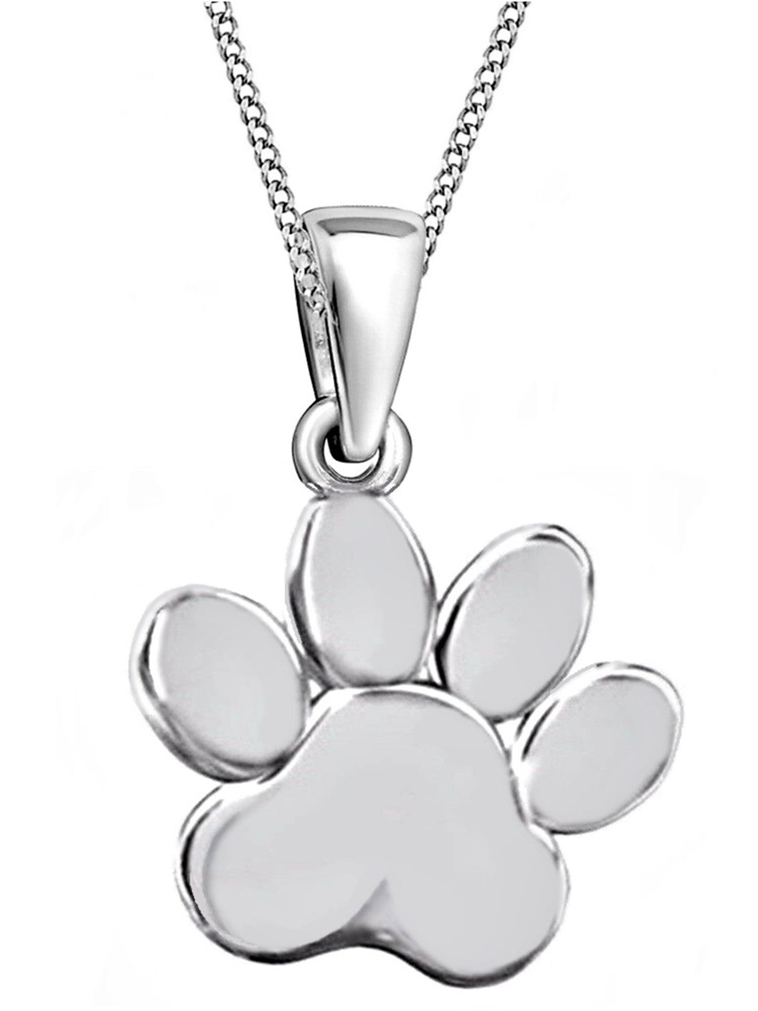 Goldene Hufeisen Kette mit Anhänger Tierpfote Anhänger mit Halskette 925 Sterling Silber Pfötchen klein (2-tlg, inkl. Etui), Rhodiniert