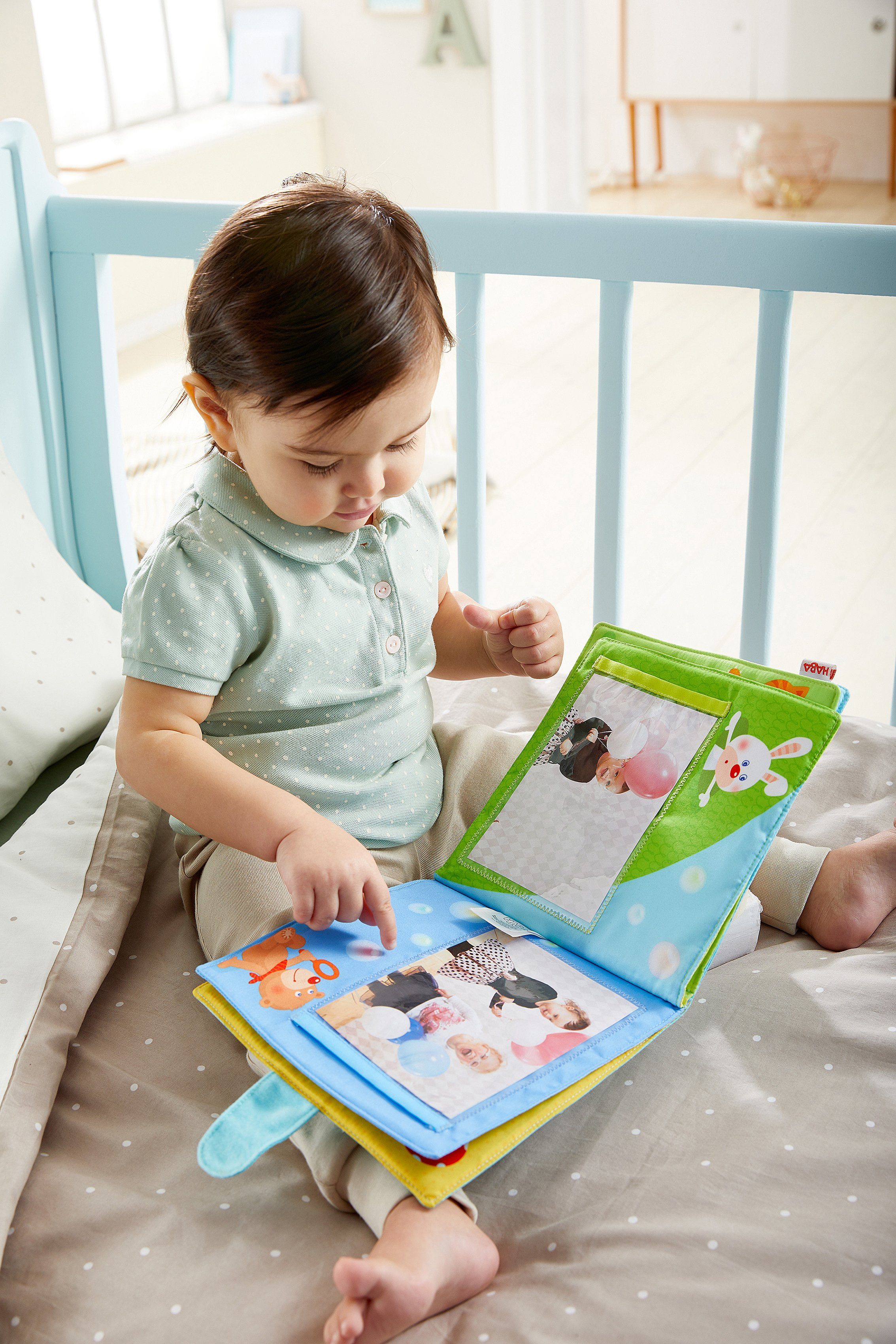 Haba Greifspielzeug Baby-Fotoalbum Spielgefährten