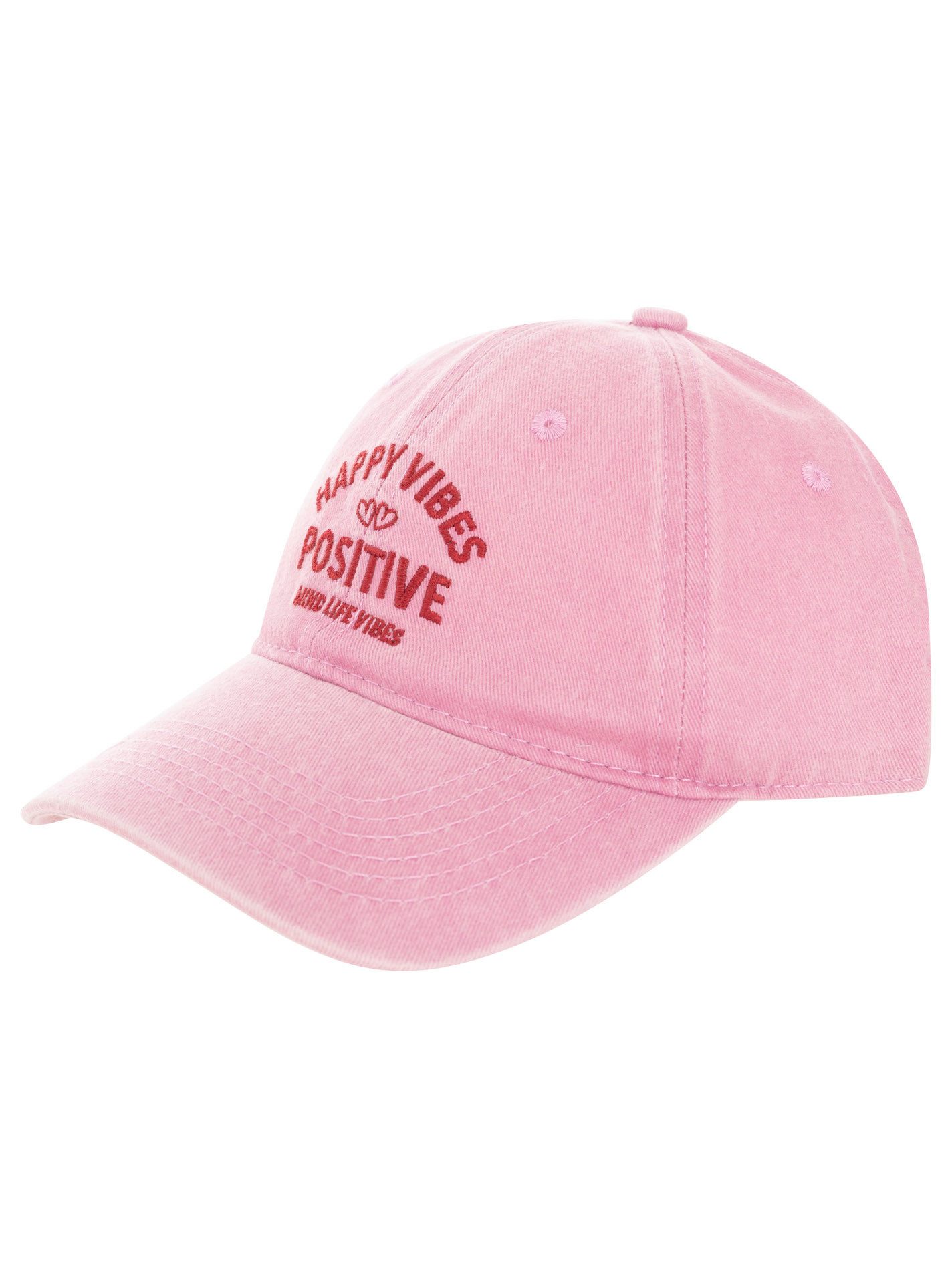 Zwillingsherz Baseball Cap "Happy Vibes" modernen Vintage-Look, Stickerei