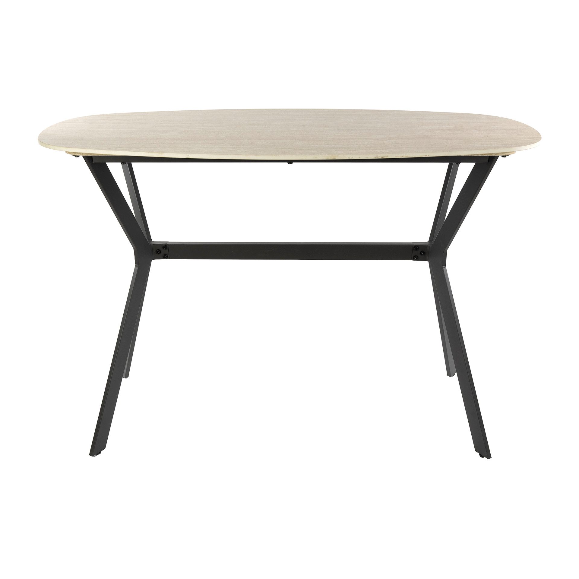 Villa Möbel Bartisch Romano (1 Tisch, 1-St), Dänisch ovaler Bartisch in Travertin Optik