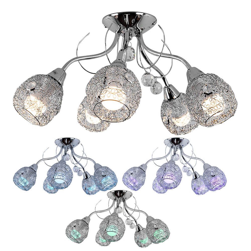 GLOBO LIGHTING LED Deckenleuchte, Leuchtmittel inklusive, Warmweiß, RGB LED Deckenleuchte Wohnzimmerlampe Fernbedienung dimmbar D 54 cm