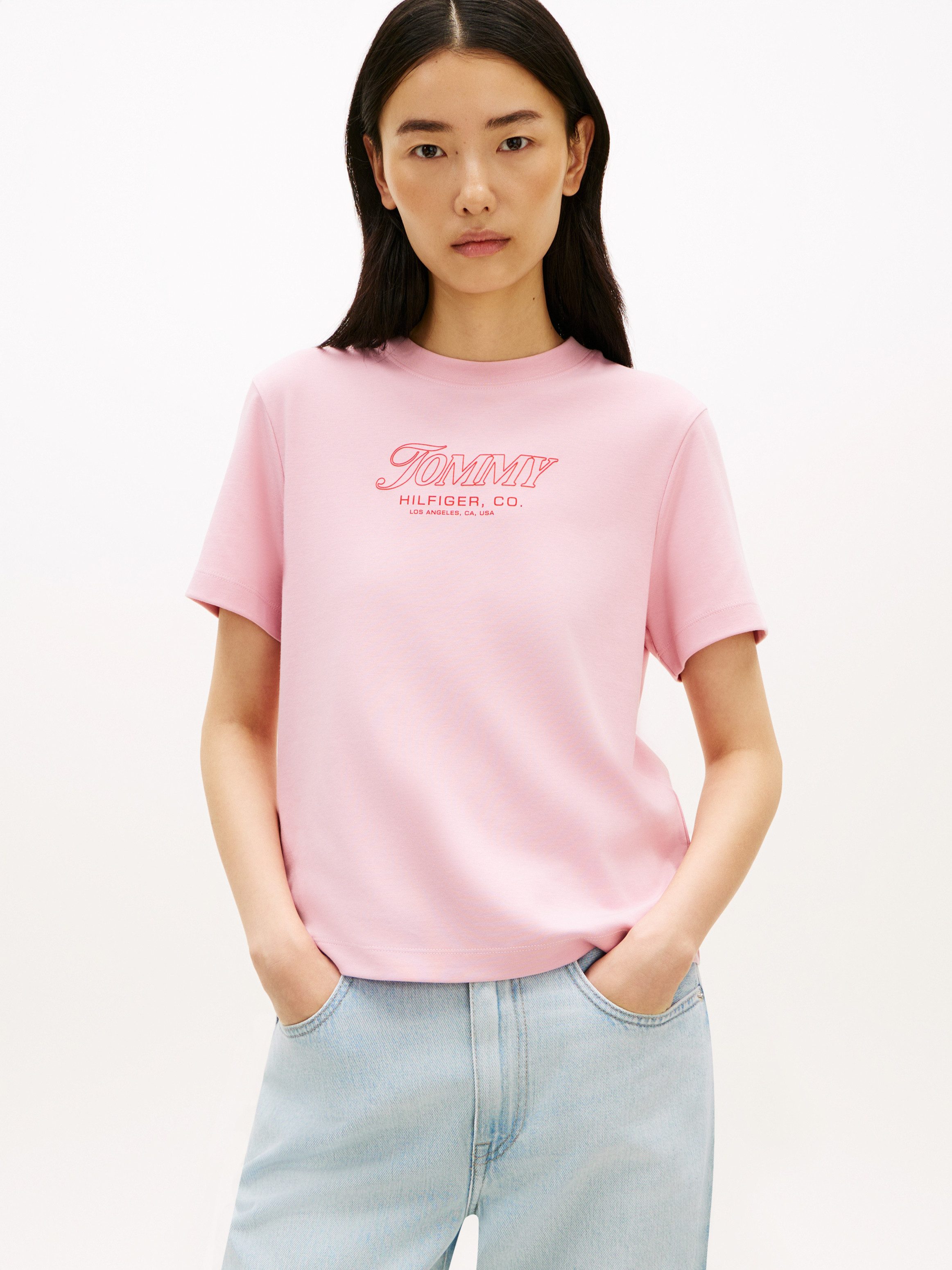 Tommy Hilfiger Kurzarmshirt TILT GRAPHIC REG C-NK SS TEE mit großem Logo-Pr günstig online kaufen