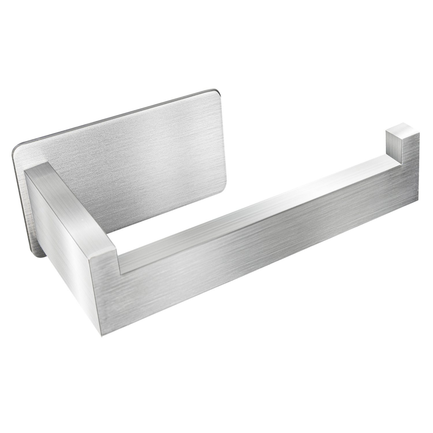 Montegoni Toilettenpapierhalter Edelstahl ohne Bohren, Klopapierhalter Selbstklebend (Rollenhalter, Papierhalter für Toilette Badezimmer Küche, Rostfrei, Silber, 1-St), Selbstklebend, Rostfrei