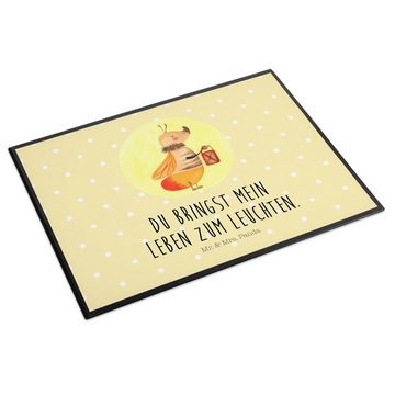 Mr. & Mrs. Panda Schreibtischunterlage Glühwürmchen - Gelb Pastell - Geschenk, Schreibunterlage, Tiere, Heir, (1 tlg)