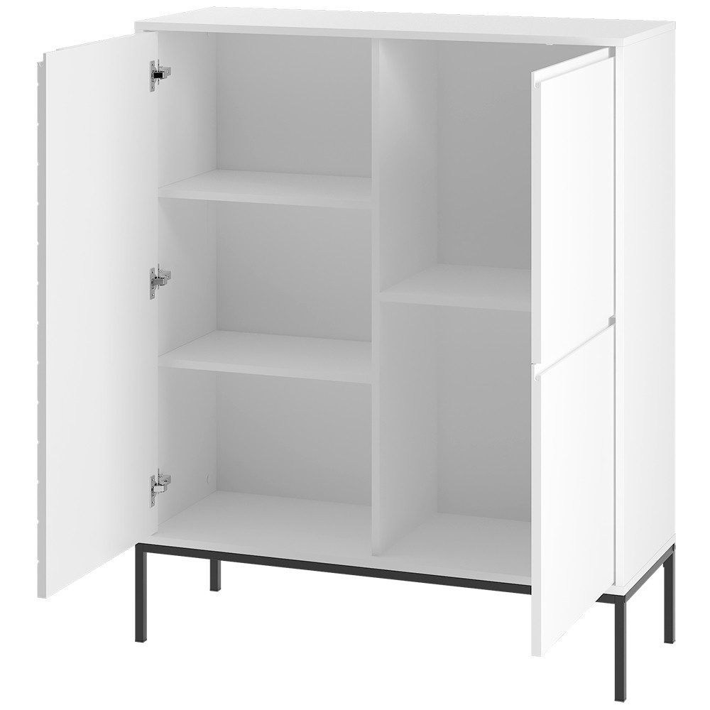 Lomadox Kommode ANGERA-140, Sideboard Wohnzimmerschrank Anrichte Highboard modern in weiß