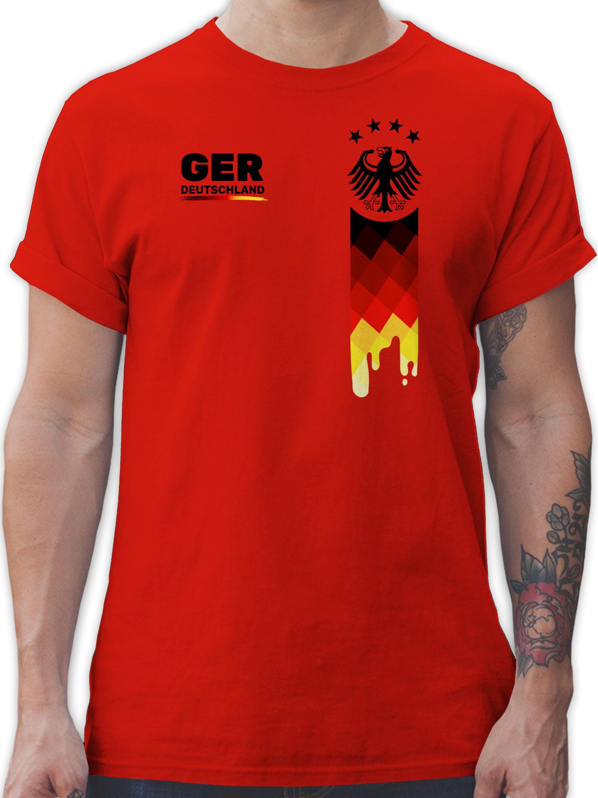 Shirtracer T-Shirt Deutschland Trikot, GER Fanartikel mit Deutschland Flagge 2024 Fussball EM Fanartikel