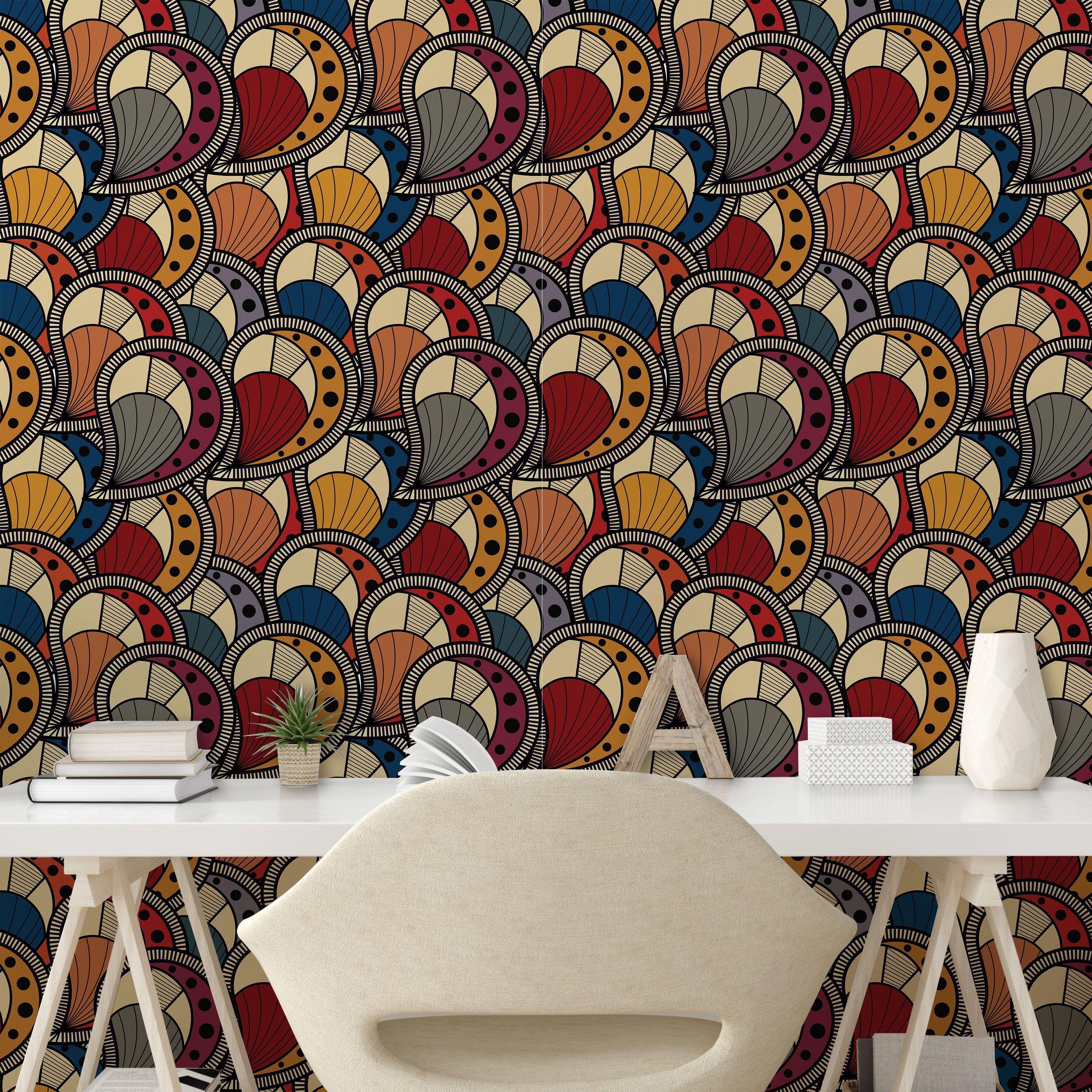 Küchenakzent, Paisley selbstklebendes Wohnzimmer Motive Abakuhaus afrikanisch Vinyltapete Abstrakte