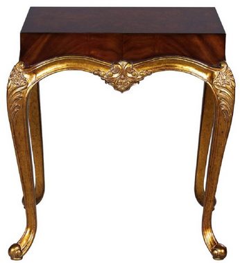 Casa Padrino Beistelltisch Luxus Barock Beistelltisch Dunkelbraun / Antik Gold - Prunkvoller Massivholz Tisch im Barockstil - Barock Möbel