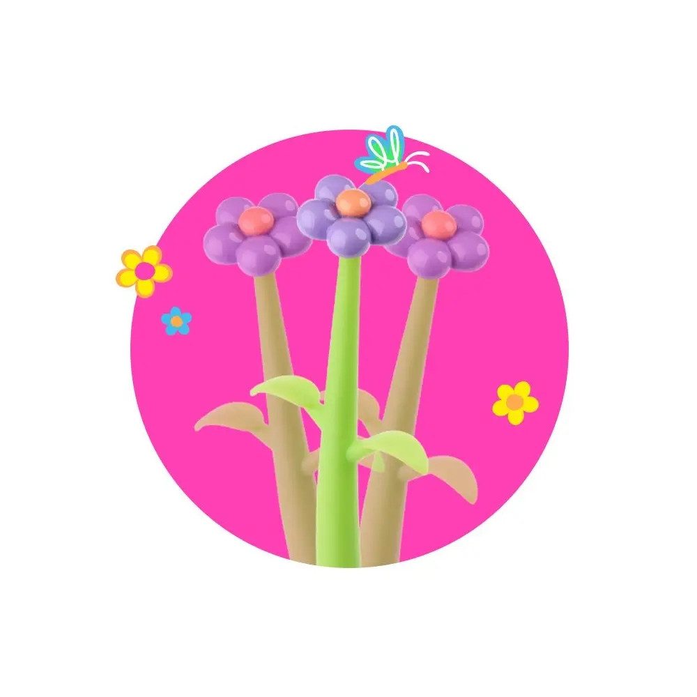 Trendhaus Buntstift GF-6 Gelstift Wackelblume radierbar, 3-fach sortiert Dieser radierbare