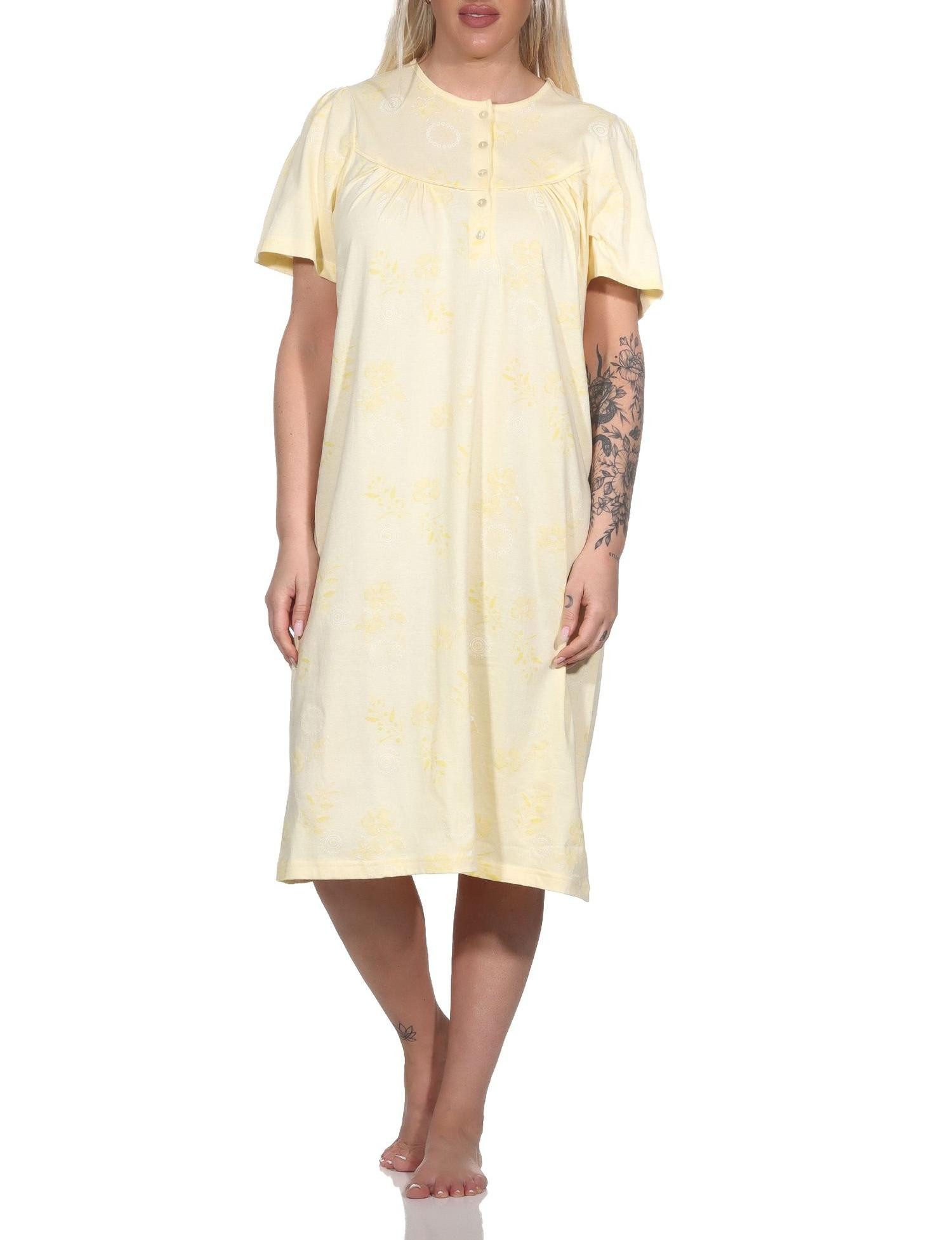 Normann Nachthemd Damen kurzarm Nachthemd im klassischen fraulichen Design