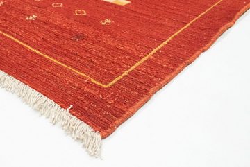 Wollteppich Gabbeh Teppich handgeknüpft rot, morgenland, rechteckig, Höhe: 18 mm, handgeknüpft