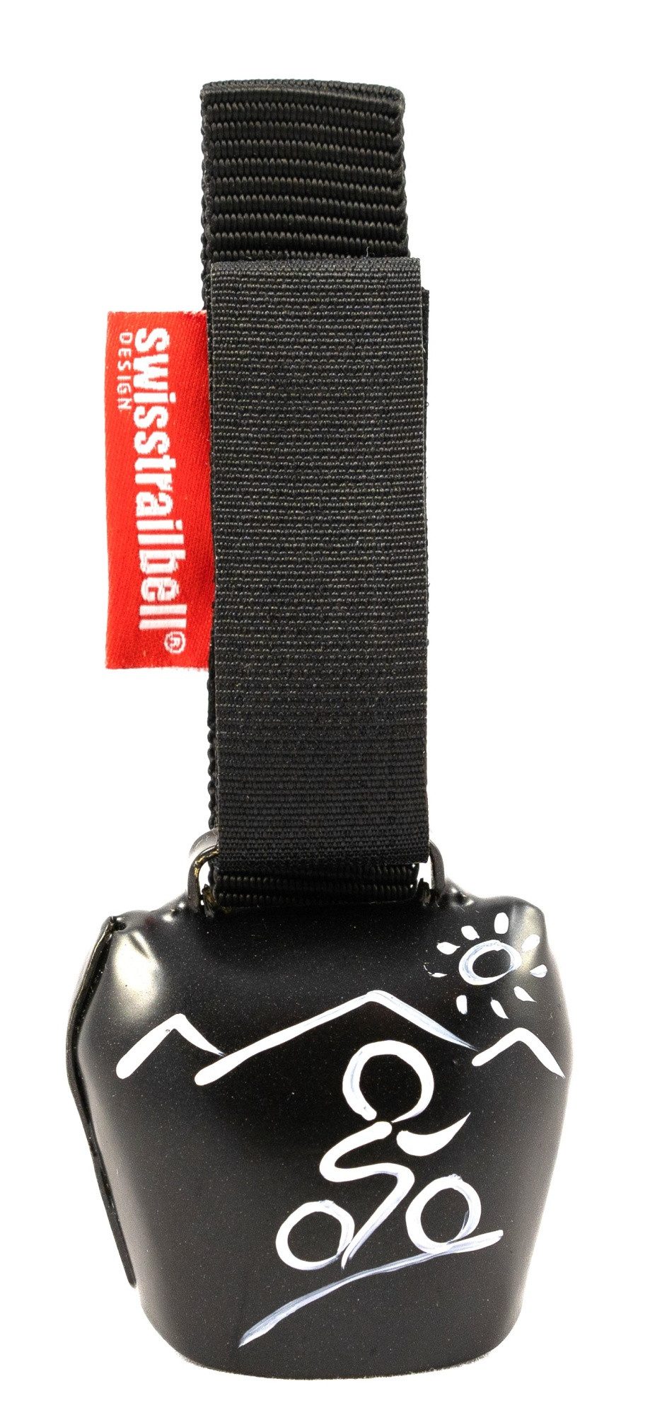 swisstrailbell Fahrradklingel swisstrailbell® Deep Black mit weißem Mountainbiker, Trailbell, Bear B