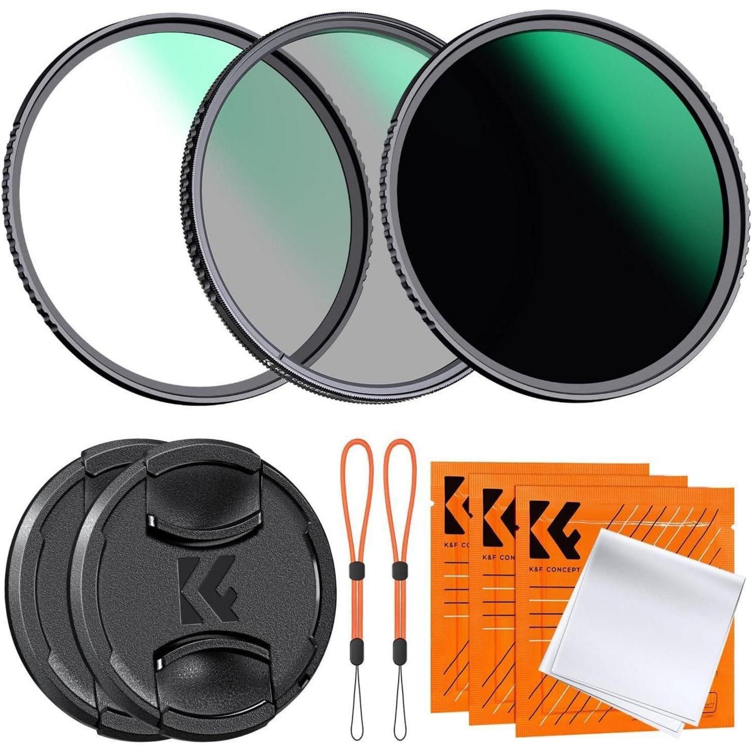 LuxusKollektion 49mm Filterset Polfilter UV ND1000 Zubehör Reinigungstücher CNC Rahmen Foto-Filter-Sets