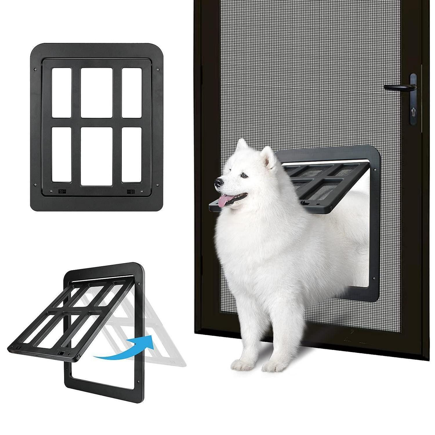 LuxusKollektion Katzenklappe Katzenklappe Magnetverschluss Schwarz 34x44cm