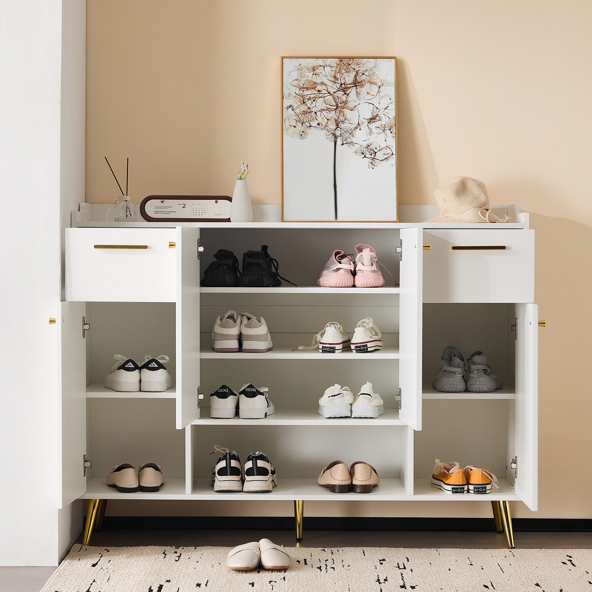 Merax Schuhschrank (H100/B130/T37 cm) Schuhregal mit günstig online kaufen