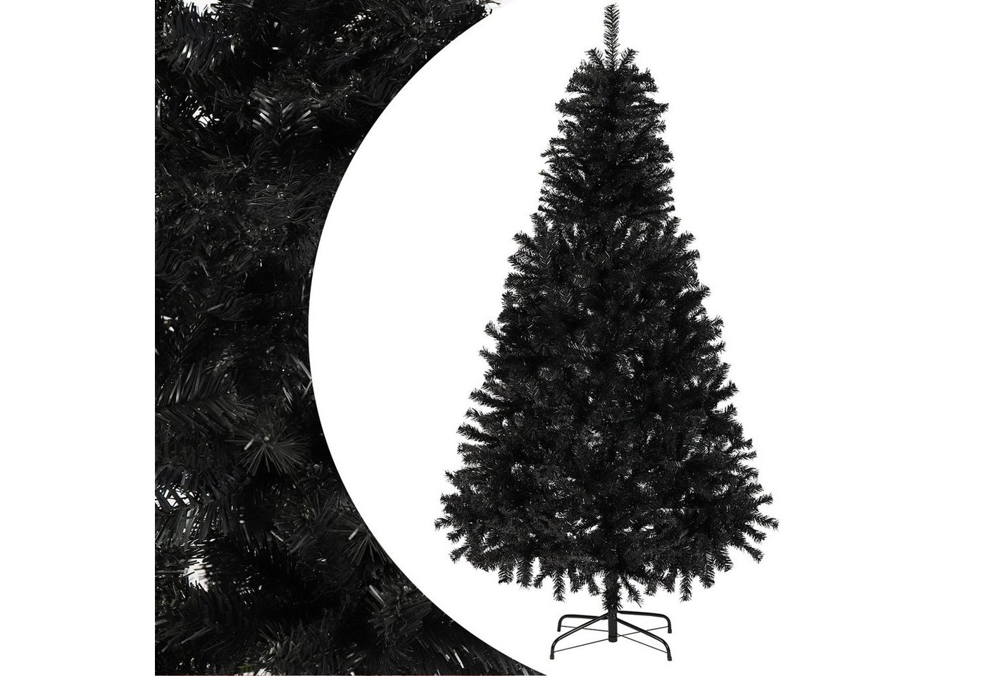 Salcar Künstlicher Weihnachtsbaum Schwarzer Weihnachtsbaum Künstlich Tannenbaum mit Ständer Schwarz, 180 cm mit 735 Spitzen, Zusammenklappbares Pop-up Aufzubauen