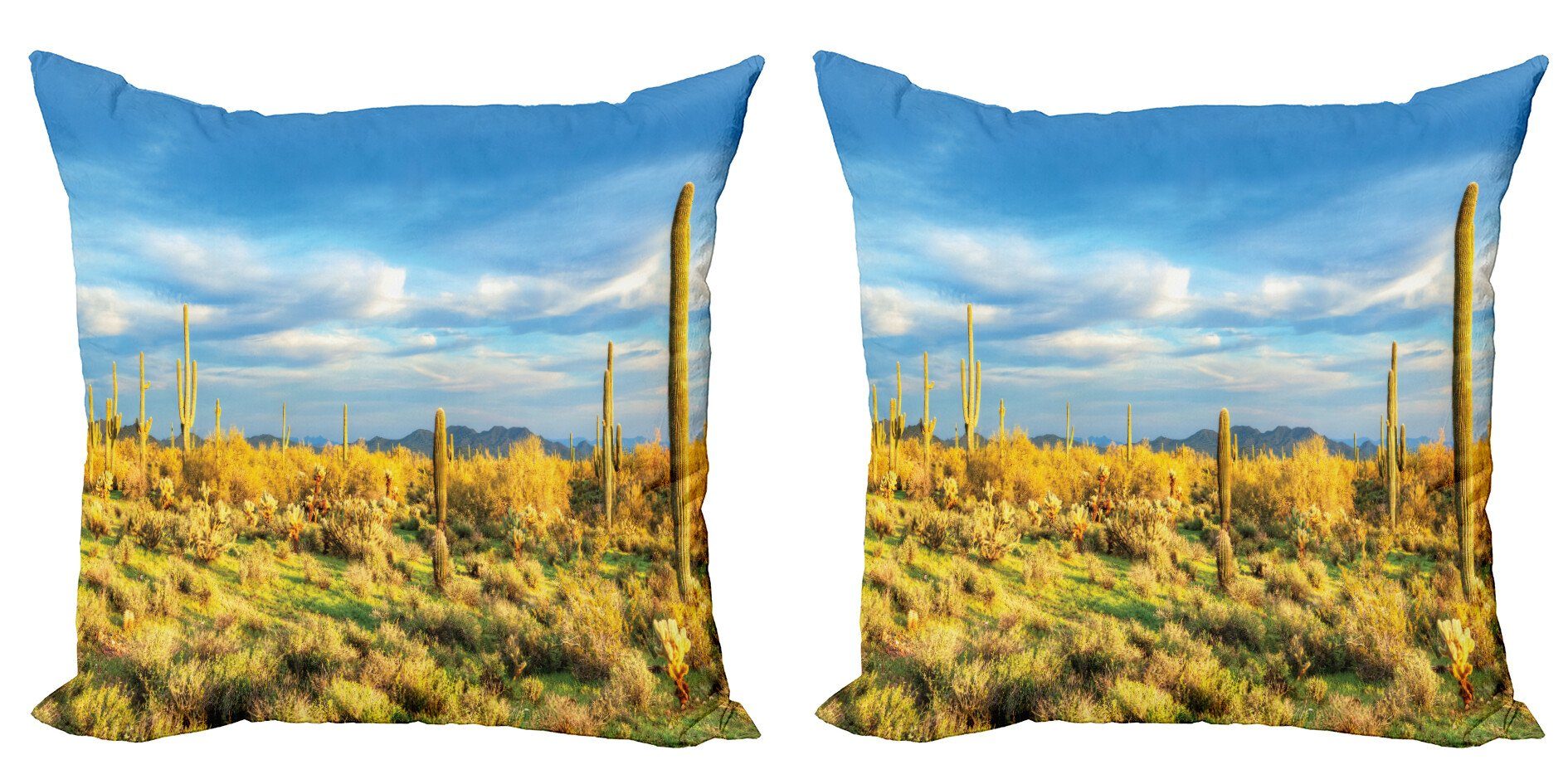 Kissenbezüge Modern Accent Doppelseitiger Digitaldruck, Abakuhaus (2 Stück), Blumen West Cactus Spikes