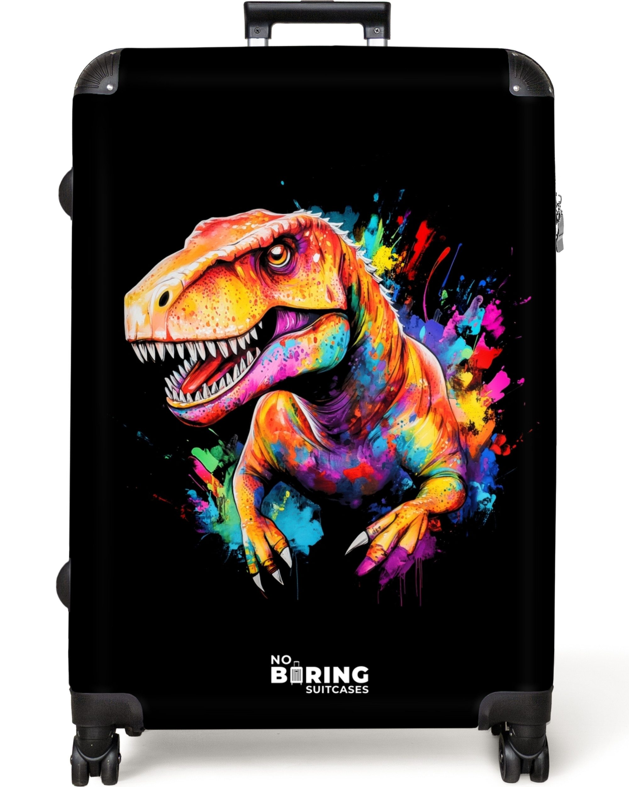 NoBoringSuitcases.com© Hartschalen-Trolley Dinosaurier mit buntem Graffiti günstig online kaufen