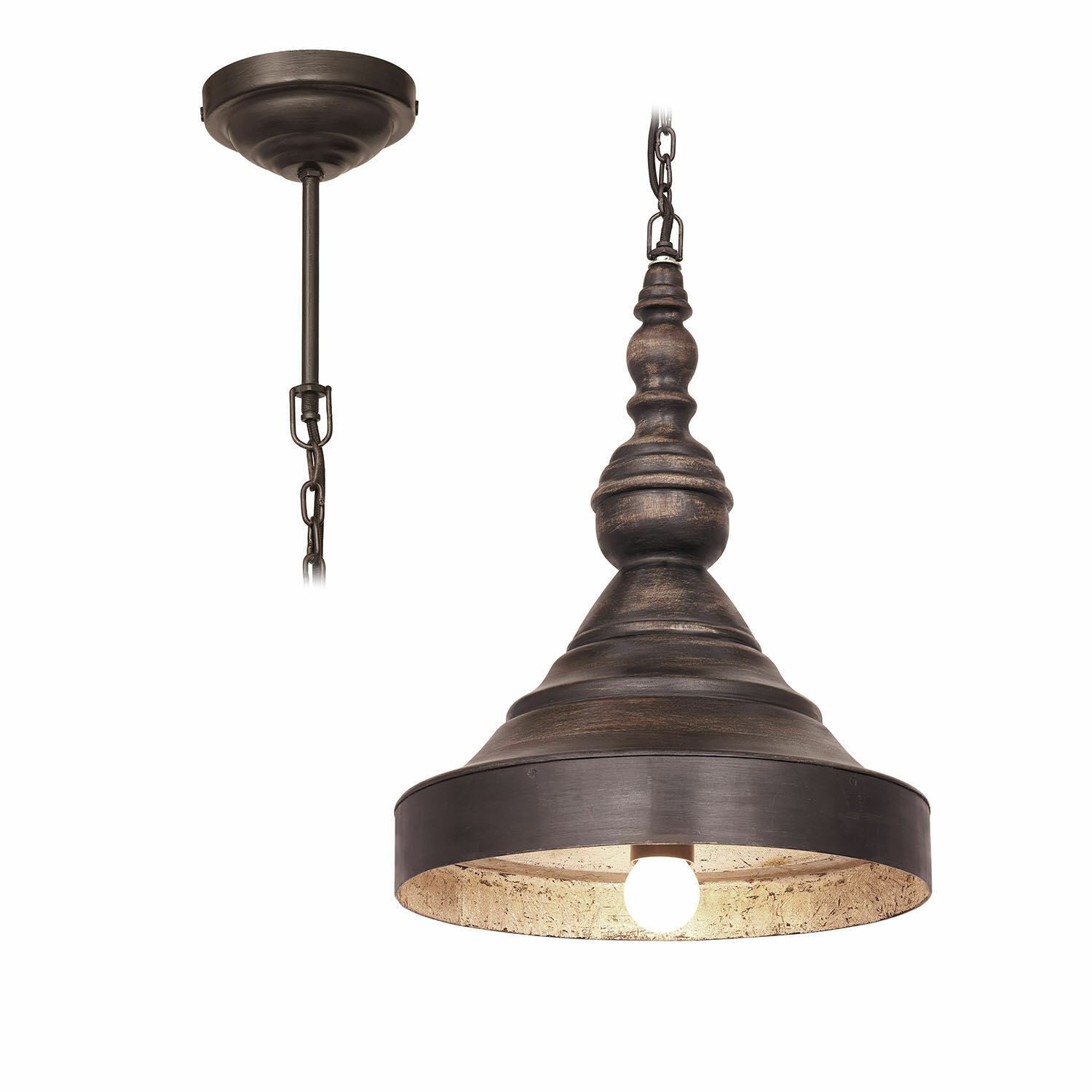 Mirabeau Hängeleuchten Hängelampe Léonelle schwarz/silber