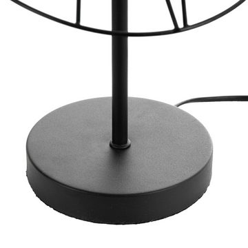bmf-versand Tischleuchte Nino Leuchten Tischleuchte Tischlampe Rattangeflecht Metall Schwarz