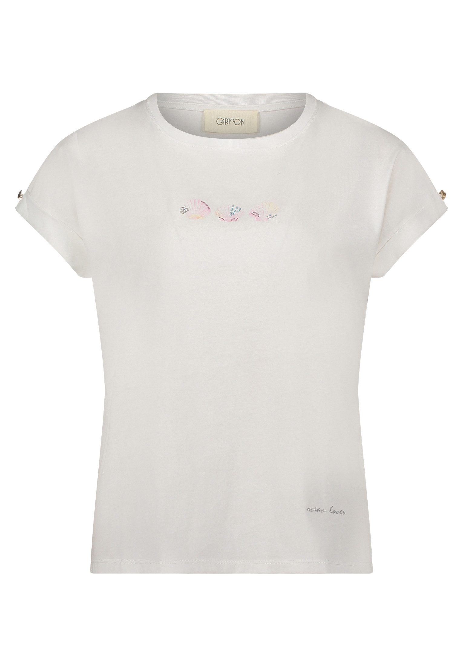 Cartoon Kurzarmshirt Cartoon Printshirt mit Ärmelaufschlag günstig online kaufen