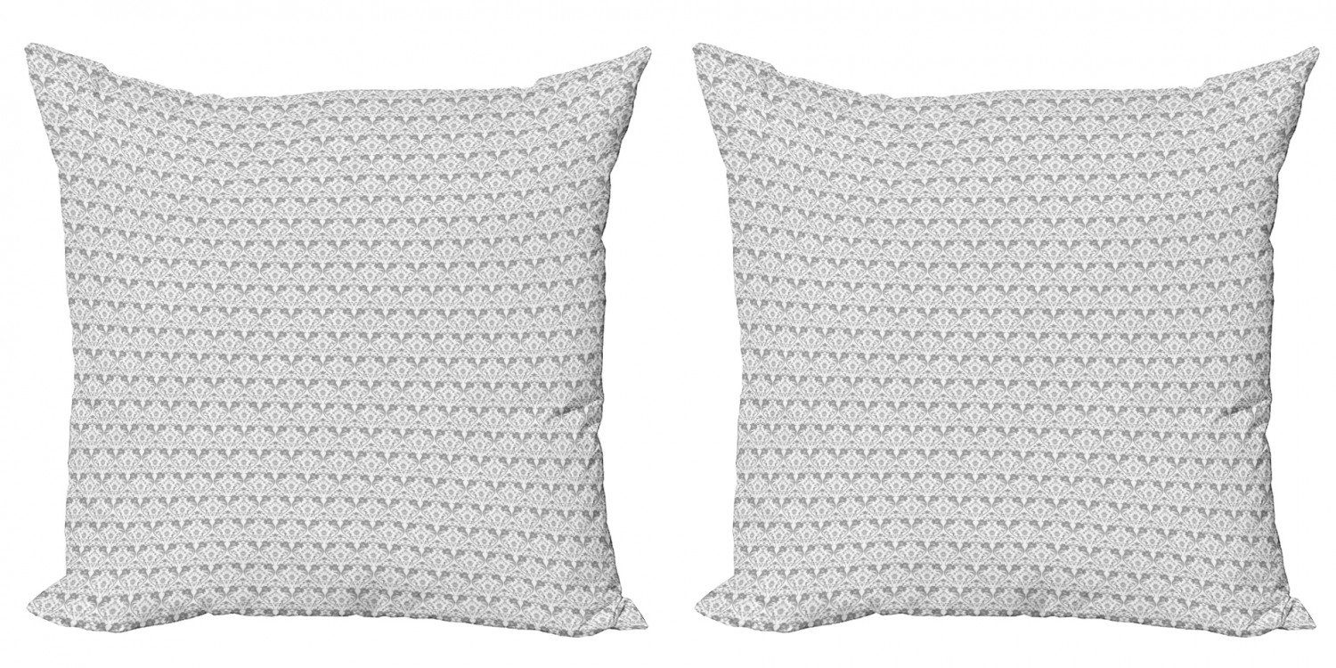 traditionelle Weiß Modern Abakuhaus Curves Grau Stück), (2 Accent Digitaldruck, Kissenbezüge und Doppelseitiger