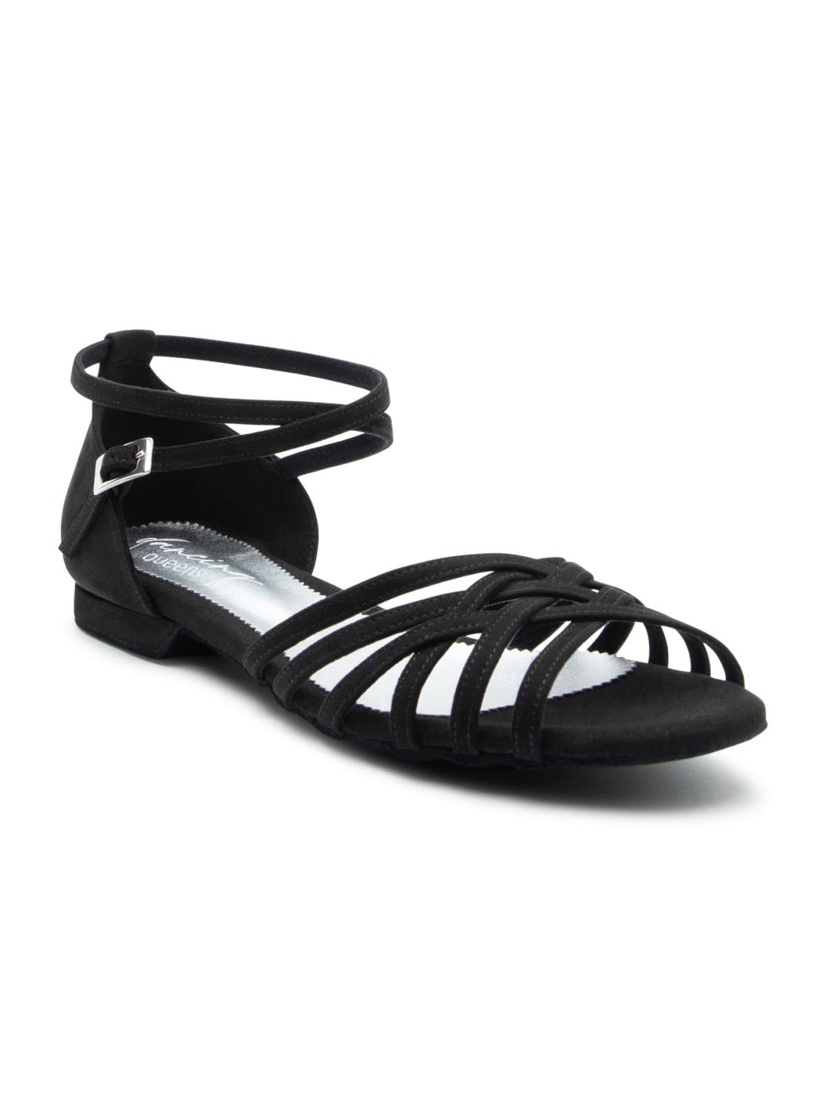Dancing Queens Joy Mikrofaser - Absatz 1.0 cm flat & Wildleder-Sohle Tanzschuh Tanzschuh: Salsa, Bachata, Kizomba – Wildledersohle, flacher Absatz