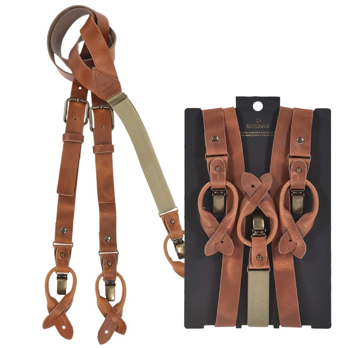 Sir Redman Hosenträger Leather Holländer Y-Form Leder, 25mm Trägerbreite, 1 günstig online kaufen