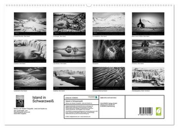 CALVENDO Wandkalender Island in Schwarzweiß (Premium, hochwertiger DIN A2 Wandkalender 2023, Kunstdruck in Hochglanz)