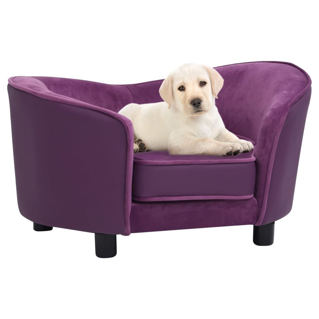 vidaXL Hundekorb Hundesofa Burgunderrot 69x49x40 cm Plüsch und Kunstleder