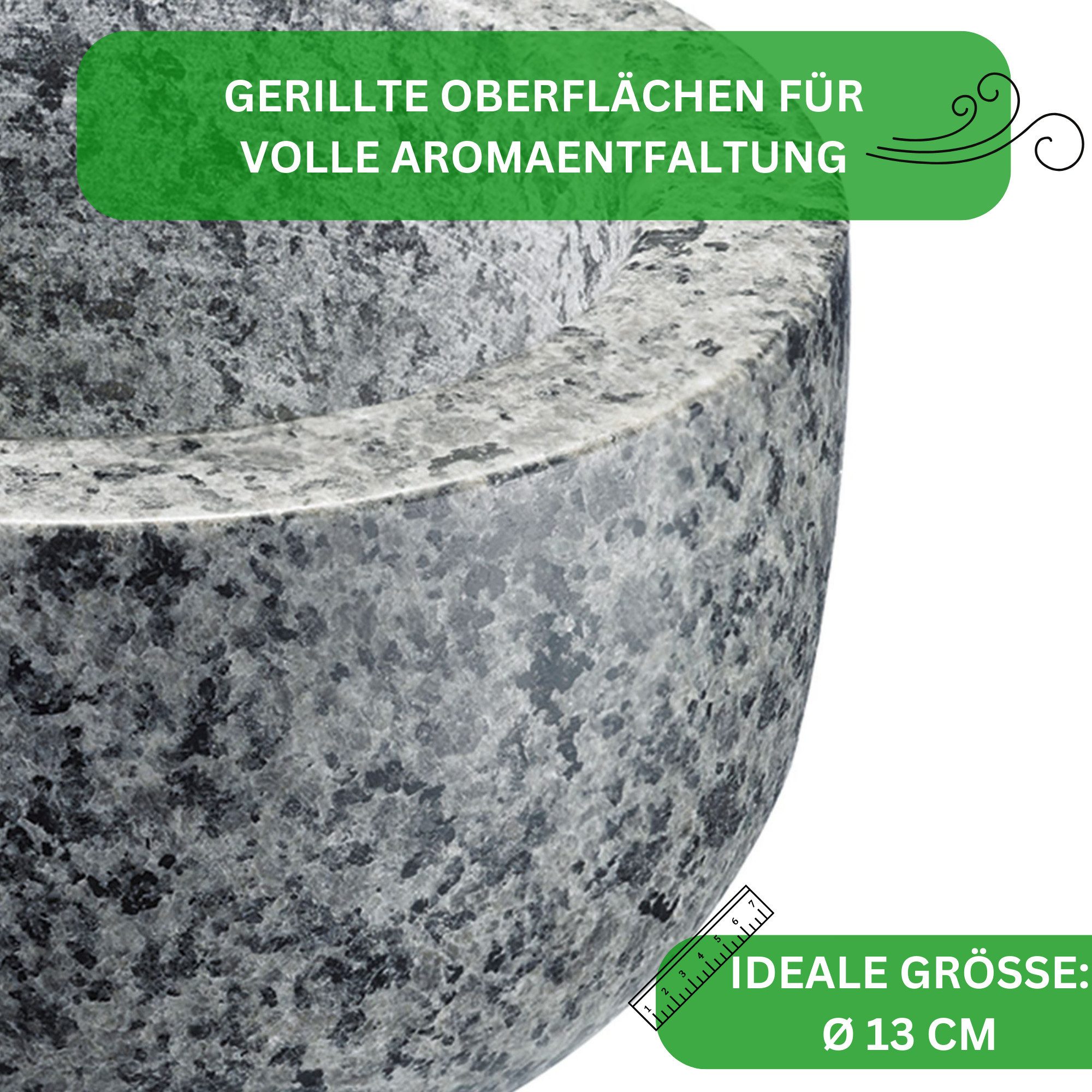 Thiru Mörser Premium mit Stößel und Deckel Ø 10 cm