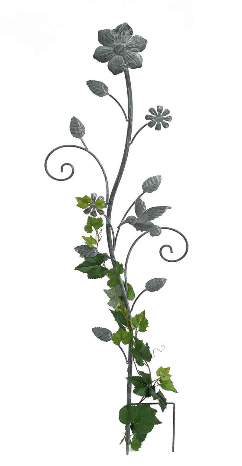 DanDiBo Rankhilfe Rankhilfe mit Blumen Rankgitter aus Metall H-110 cm Kletterhilfe 96014 Ranke für Kletterpflanzen Vintage