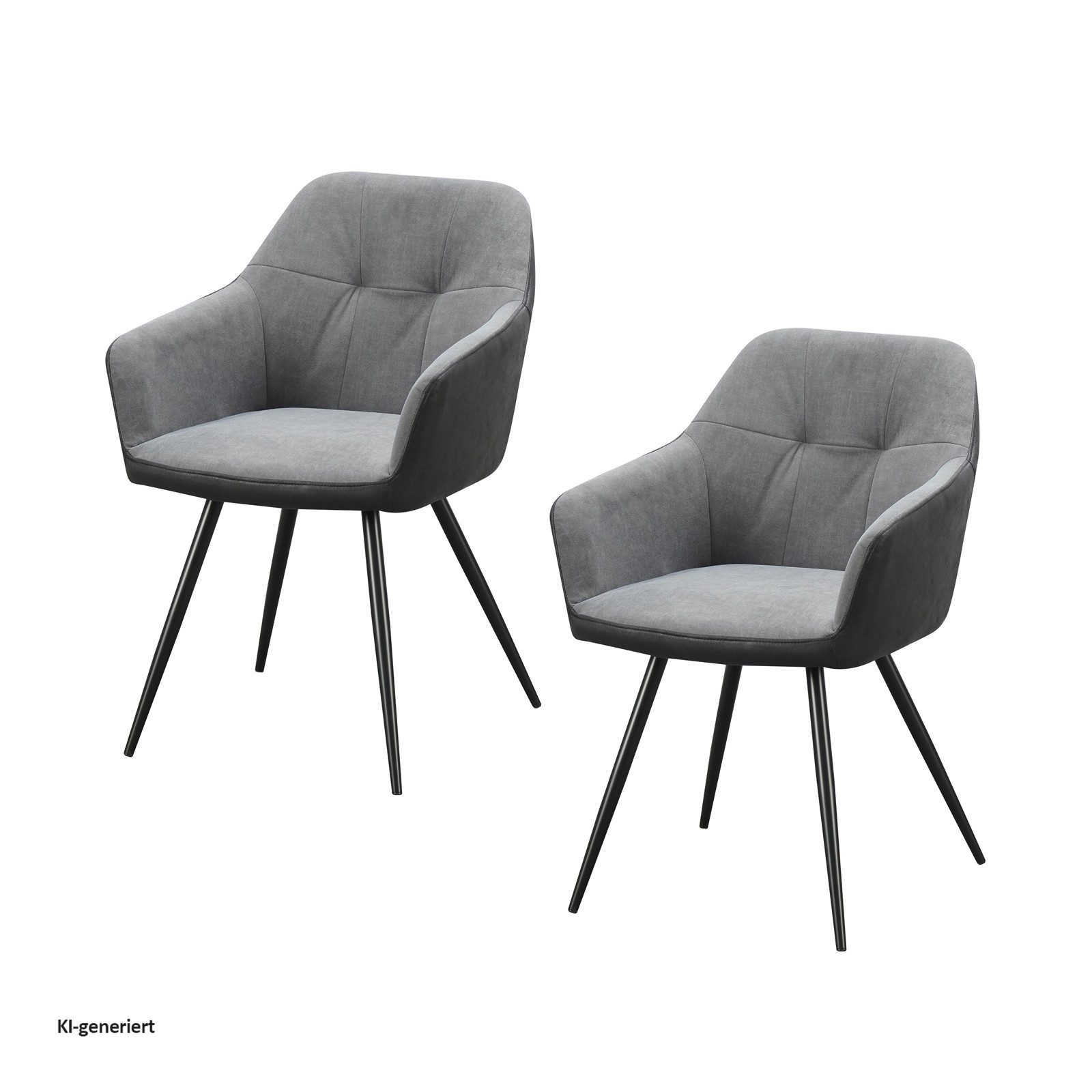HTI-Living Esszimmerstuhl Esszimmerstuhl 2er Set Anthrazit/Grau Joschka (Set, 2 St), Küchenstuhl